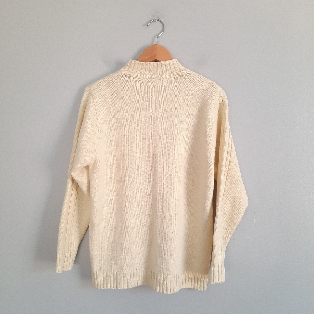 Haband! Vintage Buttercream Yellow Mock Turtleneck Sweater - Picture 2 of 3
